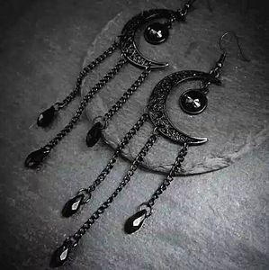 Black Moon Earrings